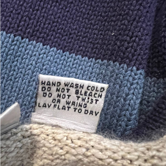 Jenny Buchanan Zip-up Sweater Cardigan in Color Block Tan Brown Blue Size Large - Picture 5 of 5